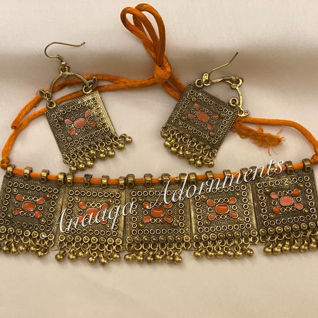Afghani Choker-Golden Orange