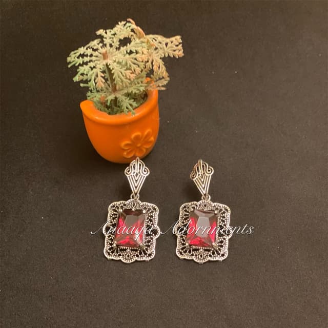 Ruby Rhinestone Earrings